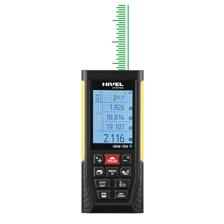 Dalmierz laserowy Nivel System HDM-70G - z zieloną wiązką, bluetooth